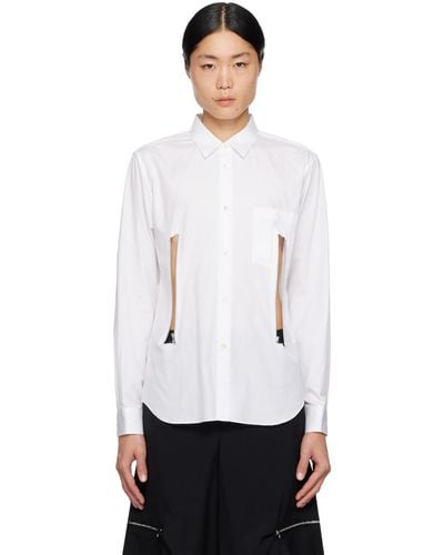 COMME DES GARÇON BLACK Comme Des Garçons Zip Vent Shirt - White