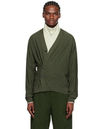 Lemaire Green Twisted Cardigan