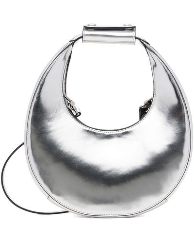 STAUD Silver Mini Moon Bag - Metallic