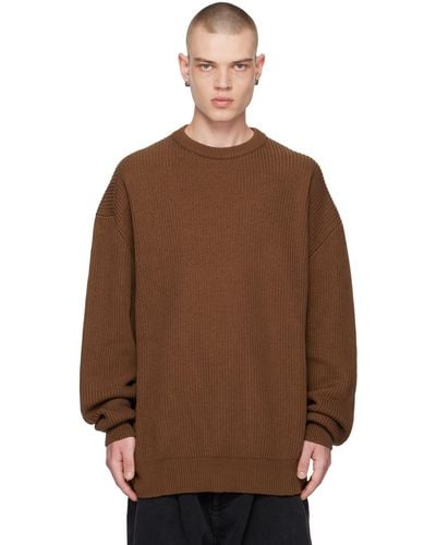 Hed Mayner Twisted Sweater - Brown