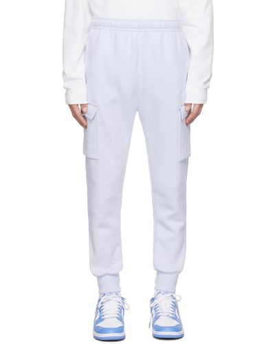 Nike Blue Embroidered Cargo Pants - White