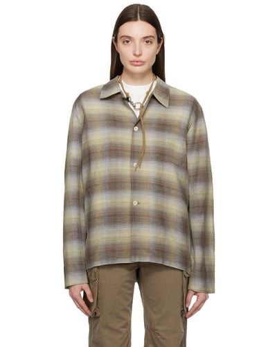 Our Legacy Green & Brown Check Shirt - Multicolour