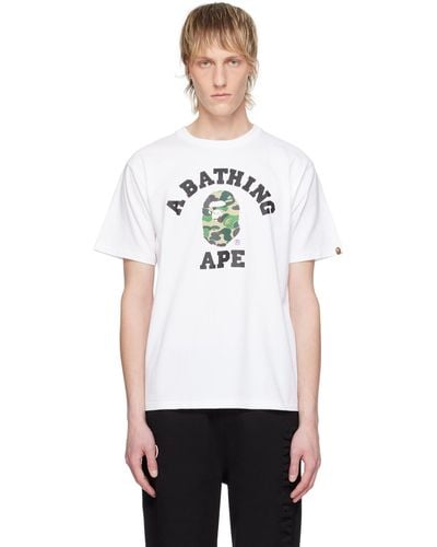 A Bathing Ape Abc Camo College T-Shirt - White