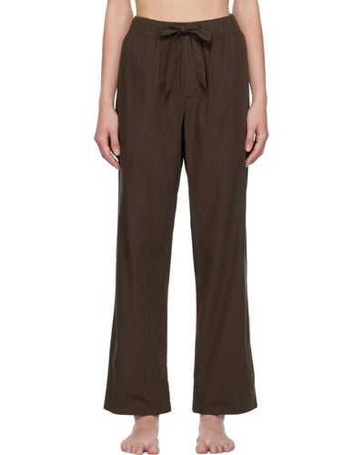 Tekla Drawstring Pyjama Trousers - Brown