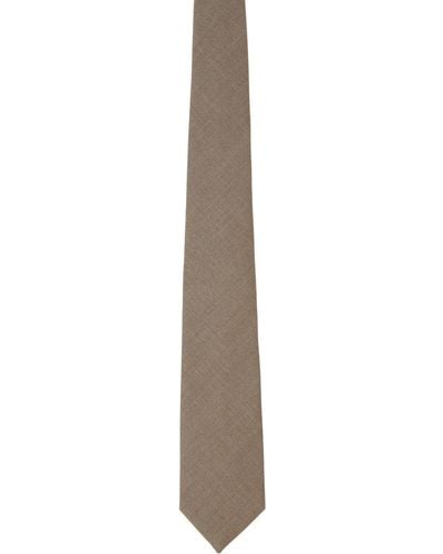 Bottega Veneta Cravate brune en laine - Noir