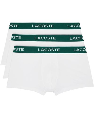 Lacoste Three-pack White Casual Boxers - Green