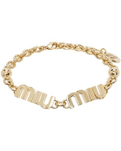 Miu Miu Logo Chain Bracelet - Black