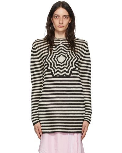 Edward Cuming Black & White Linen Sweater