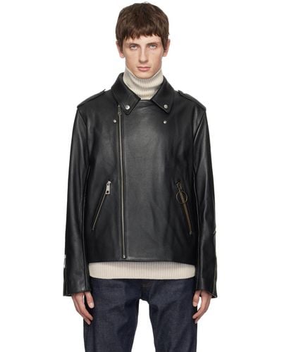 A.P.C. Jw Anderson Edition Leather Jacket - Black