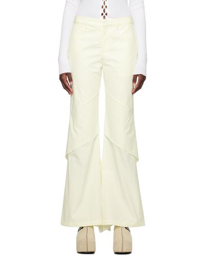 Dion Lee Off-white Drape Trousers - Natural