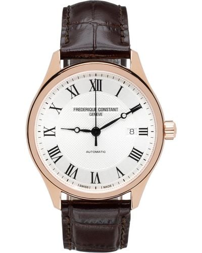 Frederique Constant ブラウン&ローズゴールド Classics 自動巻き 腕時計 - ブラック