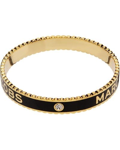 Marc Jacobs Gold & Black 'the Medallion' Cuff Bracelet