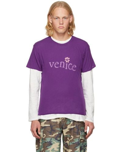 ERL Purple 'venice' T-shirt
