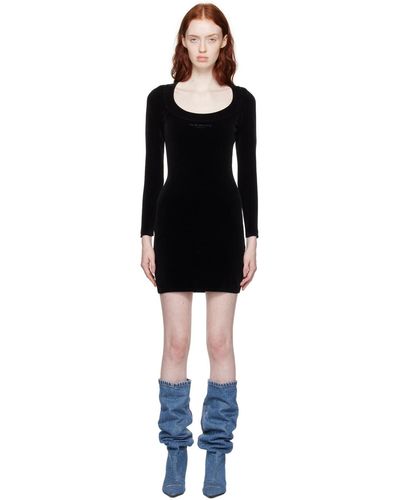 T By Alexander Wang Robe courte noire à logo contrecollé