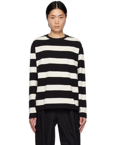 Uniform Bridge Naval Stripe Long Sleeve T-shirt - Black