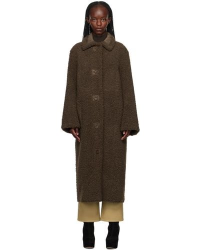 Stand Studio Brown Kenca Reversible Faux-shearling Coat - Black