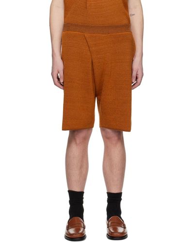 Bianca Saunders Pleat Shorts - Orange