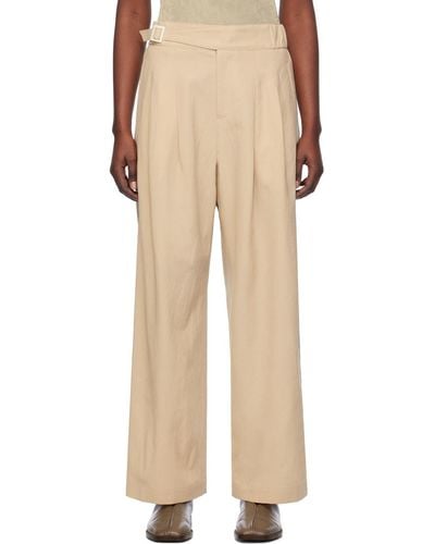 Issey Miyake Beige Ease Trousers - Natural