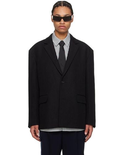 Juun.J Notched Lapel Blazer - Black