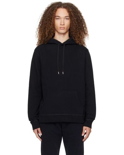 Sunspel Drawstring Hoodie - Black