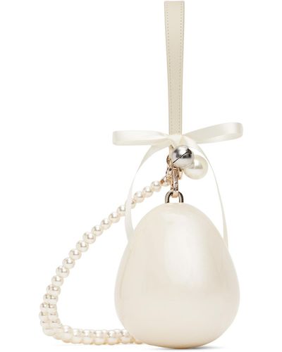 Simone Rocha Micro sac sculptural blanc cassé à clochette et à perles - Neutre