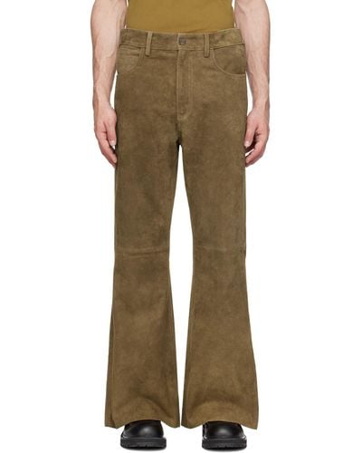 Marni Five-Pocket Leather Trousers - Brown
