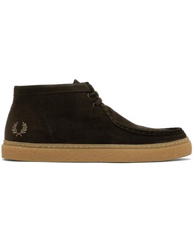 Fred Perry Brown Dawson Mid Trainers - Black