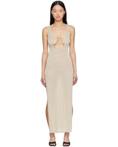 AYA MUSE Ssense Exclusive Beige Roma Long Dress - Black