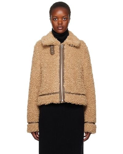 Stand Studio Brown Audrey Faux-shearling Jacket - Natural