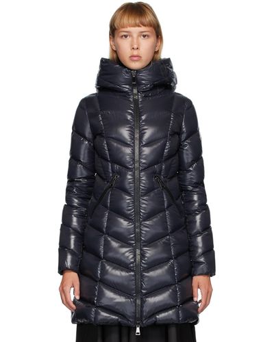 Moncler Marus Hooded Long Down Puffer Coat - Blue