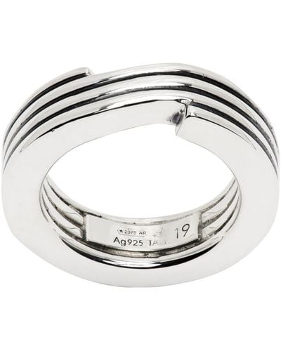 Bottega Veneta Silver Key Chain Ring - Metallic