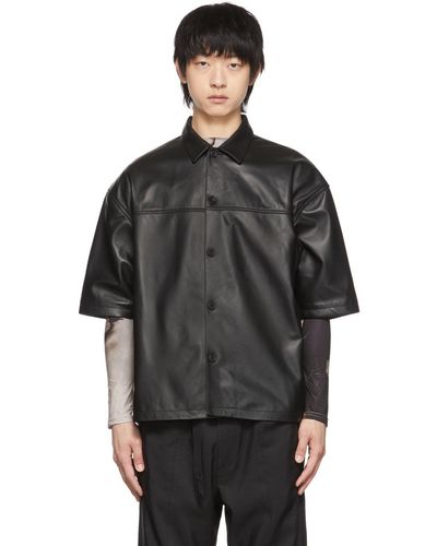 Kusikohc Ssense Exclusive Leather Shirt - Black