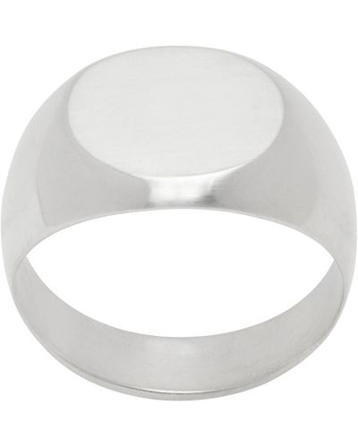 Jil Sander Silver Signet Ring - White