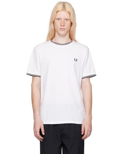 Fred Perry F Perry ホワイト Twin Tipped Tシャツ
