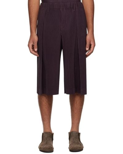 Homme Plissé Issey Miyake Homme Plissé Issey Miyake Purple Tailored Pleats 2 Shorts - Multicolor