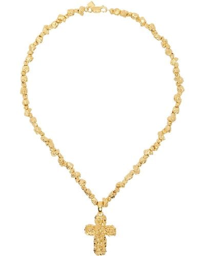 Veneda Carter Vc028 Small Signature Cross Pendant Necklace - Metallic