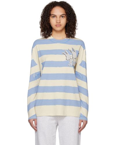 Stella McCartney オフホワイト&ブルー Bunny 長袖tシャツ