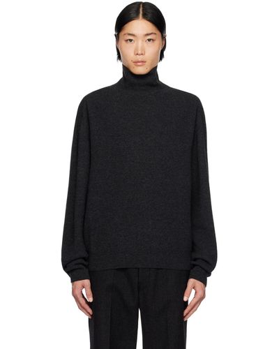 Lemaire Grey Relaxed Turtleneck - Black