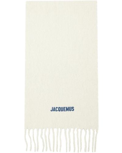 Jacquemus Écharpe 'l'écharpe moisson' blanc cassé et bleu marine - le chouchou - Neutre
