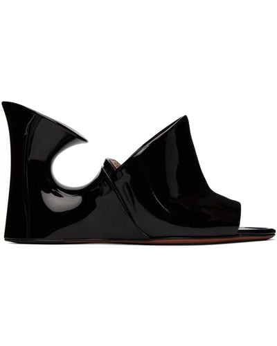 Alaïa Alaïa Calfskin Sculpture Heeled Sandals - Black