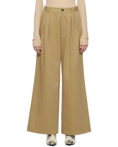 AURALEE Pleated Trousers - Natural