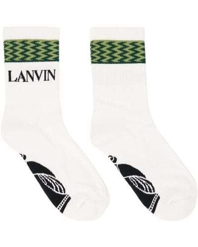 Lanvin White Curb Socks - Black