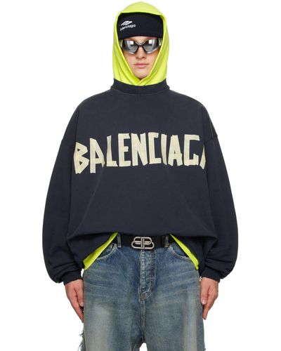 Balenciaga ネイビー オーバーサイズ スウェットシャツ - ブルー