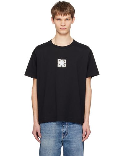Givenchy T-shirt noir à appliqué graphique et logo 4g