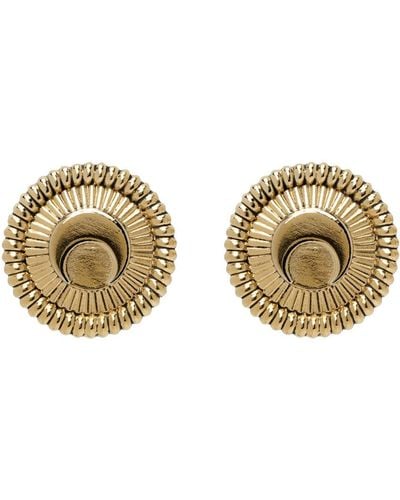 Marine Serre Gold Regenerated Tin Buttons Earrings - Metallic