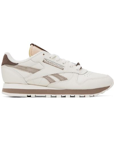 Reebok White & Taupe Classic Leather 1983 Sneakers - Black