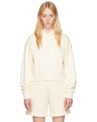 Victoria Beckham Off-white Cropped Hoodie - Multicolour