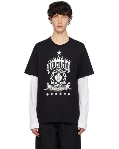 Givenchy レイヤード 長袖tシャツ - ブラック