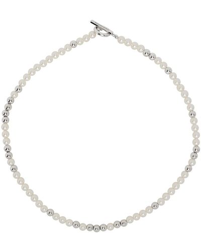 NUMBERING Pearl Ball Necklace - Metallic