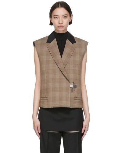 Givenchy Brown Wool Sleeveless Blazer - Black